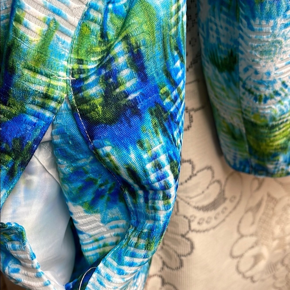 Alfred Dunner Tie-Dye Jacket - Blue and Green - Picture 5 of 7